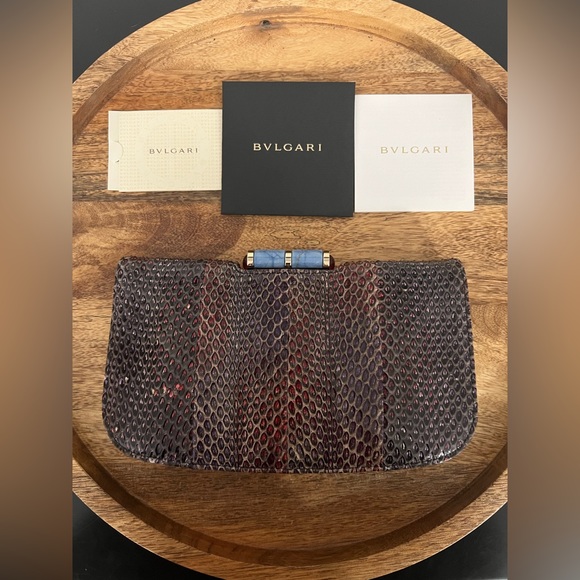 BVLGARI Rare Snakeskin Lipstick Small Clutch Bag - Picture 9 of 9